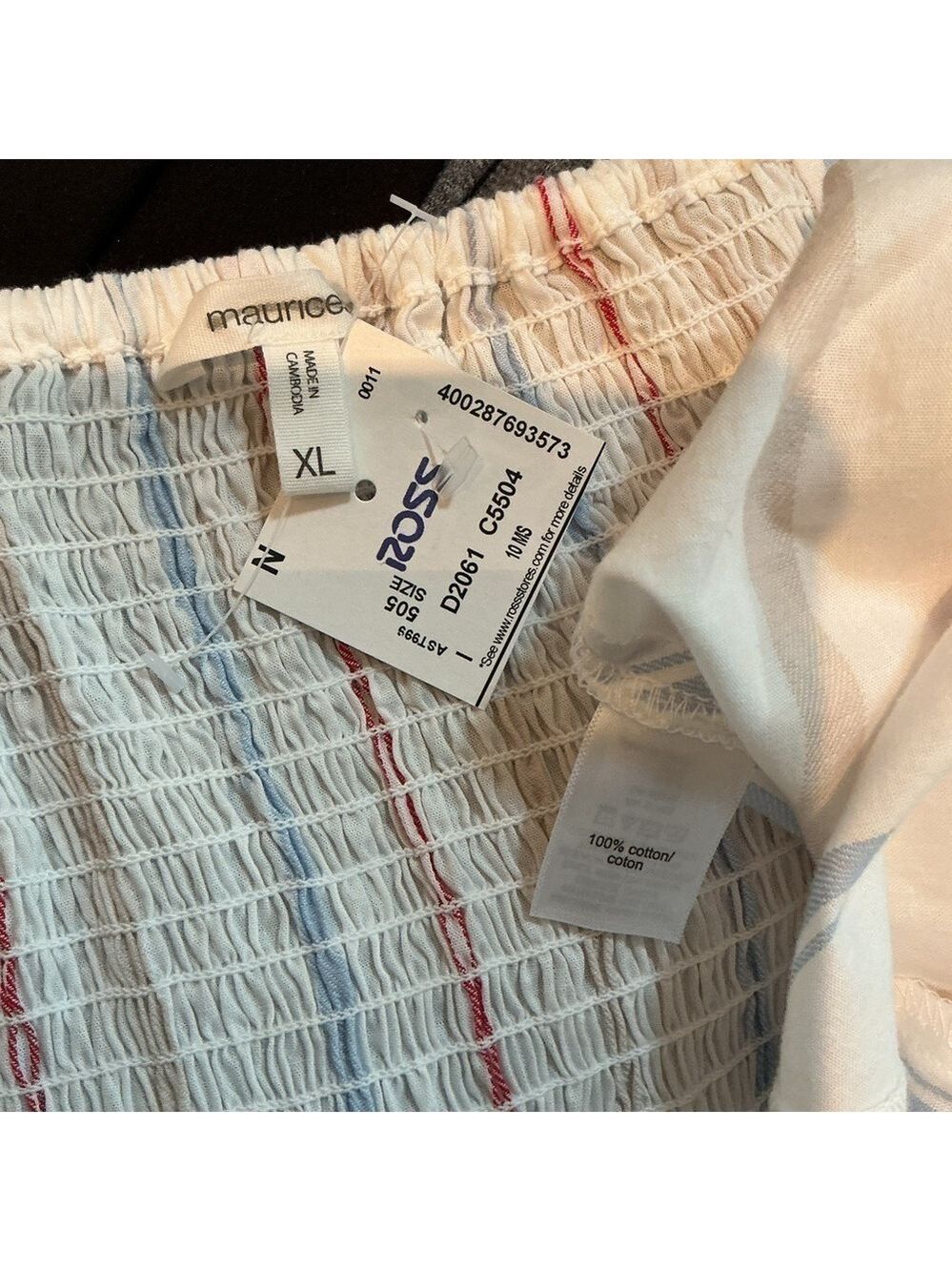 Maurices striped cotton poplin corset cropped tank top Woman’s XL - Picture 12 of 13